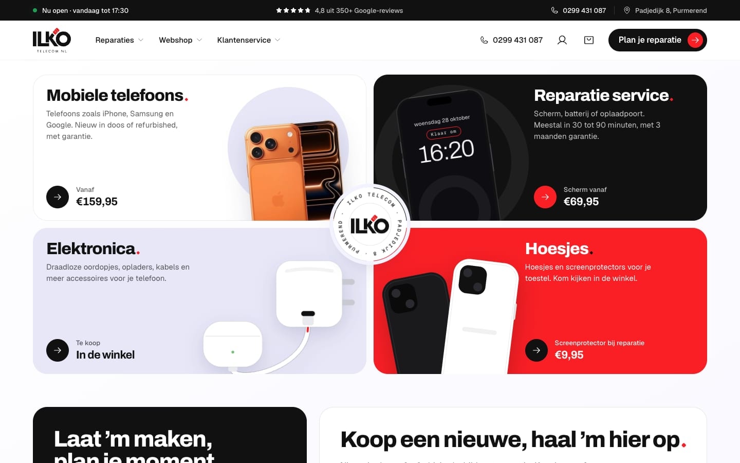 De nieuwe site van Ilko Telecom