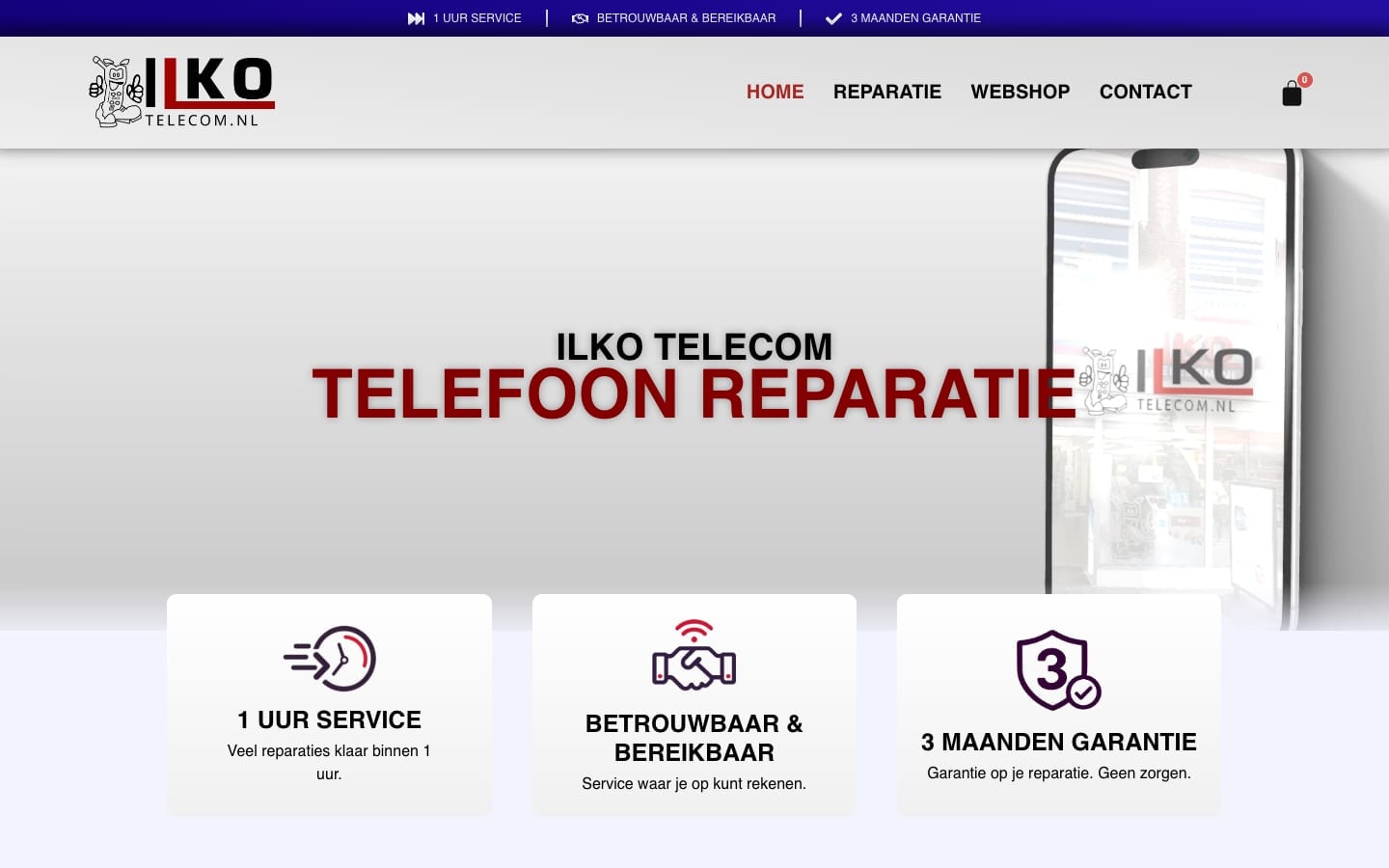De oude site van Ilko Telecom